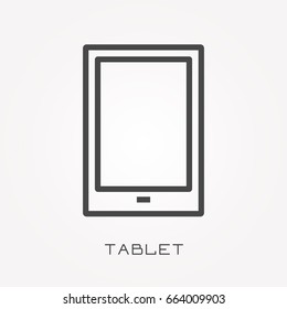 Line icon tablet