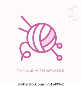 Line icon tangle with spokes