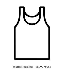 ícone de linha topo do tanque sem mangas no vetor de fundo branco
Ícone de vetor roupas e sapatos