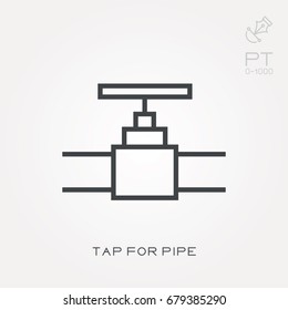 Line icon tap for pipe