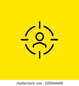 Line icon of target audience sign. Consumer, client, customer. Trade management concept. Can be used for topics like business, marketing, consumerism