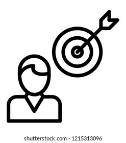 Line icon of a target user, customer aim 
