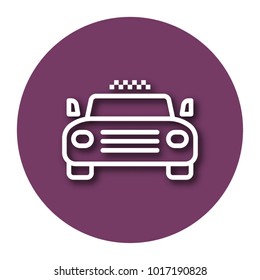Line icon of taxi with shadow. EPS 10