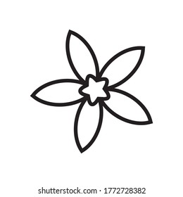 line icon tea flower design vector isolated on white background