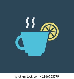 Line icon tea with lemon