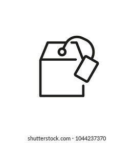 Line icon of teabag. Packeted tea, breakfast, beverage. Tea concept. Can be used for topics like drink, cafe, healthy eating
