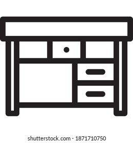 Line icon teacher desk, icon education can be used for mobile app, website, infographic, with eps, file editable, etc