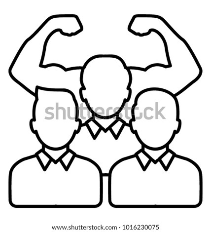 
Line icon team strength. Team management
