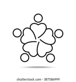 Line icon-  teamwork