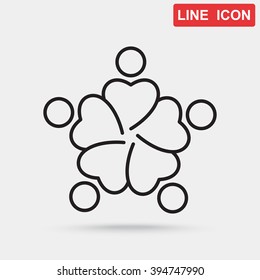 Line icon-  teamwork