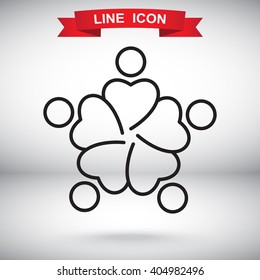 Line icon-  teamwork