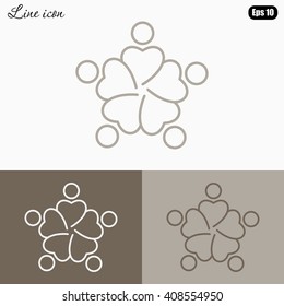 Line icon-  teamwork