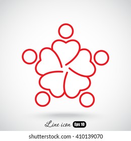 Line icon-  teamwork