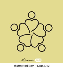 Line icon-  teamwork