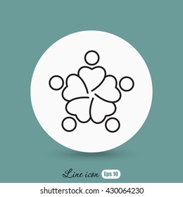 Line icon-  teamwork