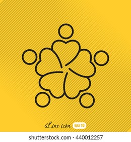 Line icon-  teamwork