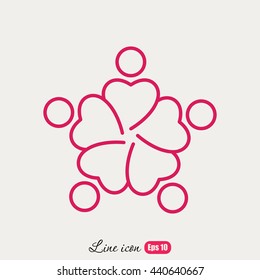 Line icon-  teamwork