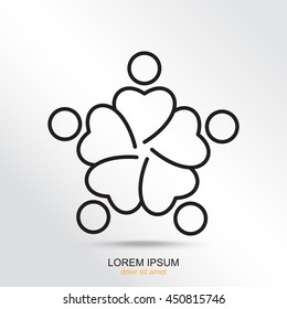 Line icon-  teamwork