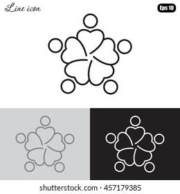 Line icon-  teamwork