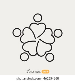 Line icon-  teamwork