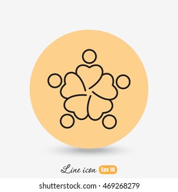 Line icon-  teamwork