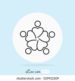Line icon-  teamwork