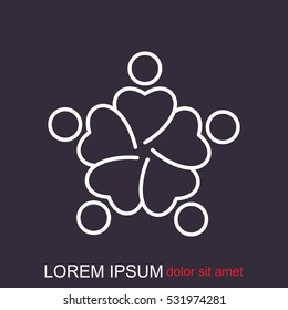 Line icon-  teamwork
