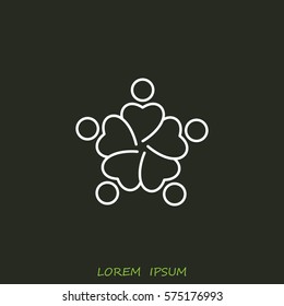 Line icon-  teamwork