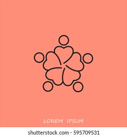 Line icon-  teamwork