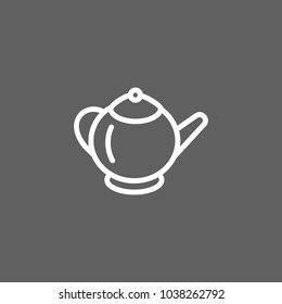 Line icon of teapot. Tea set, tea time, dinner. Kitchenware concept. Can be used for topics like kitchen, break, drinks