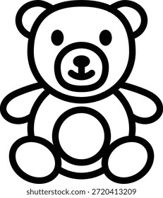 Line icon of teddy bear representing childhood comfort