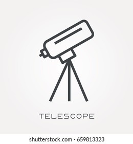 Line icon telescope