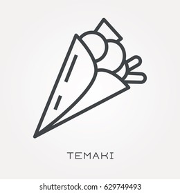 Line icon temaki