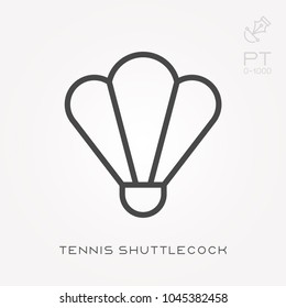 Line icon tennis shuttlecock