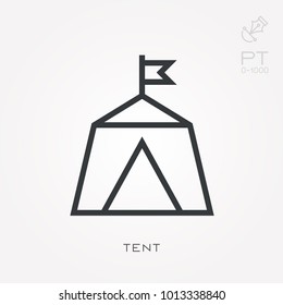 Line icon tent