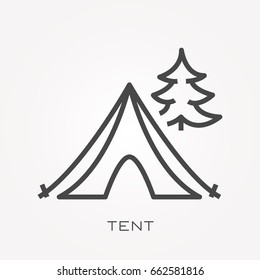 Line icon tent