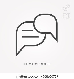 Line icon text clouds