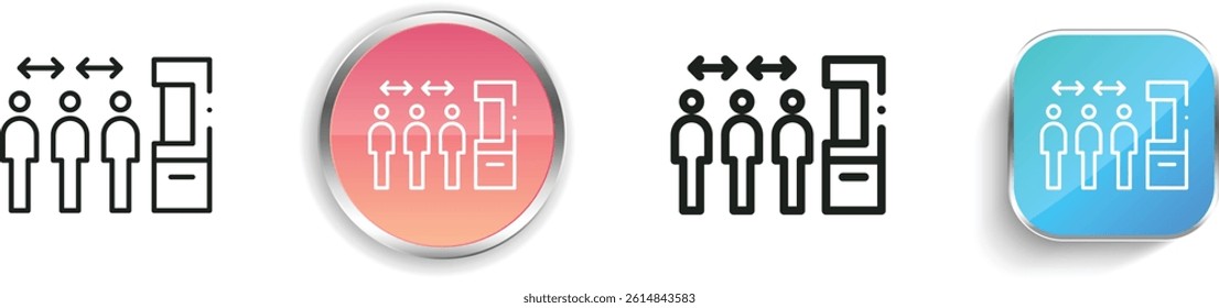 line up icon. Thin Linear, Regular and Button Style Design Isolated On White Background