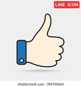 Line icon- thumb up