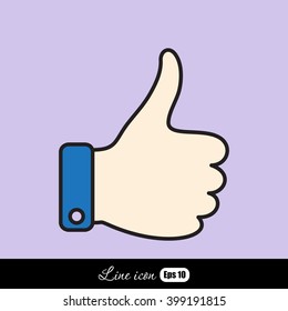 Line icon- thumb up