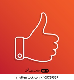 Line icon- thumb up