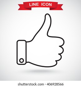 Line icon- thumb up