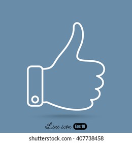 Line icon- thumb up