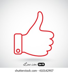 Line icon- thumb up