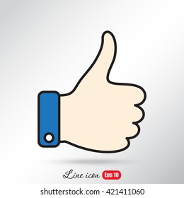 Line icon- thumb up