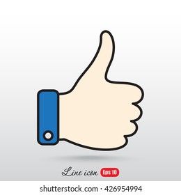 Line icon- thumb up
