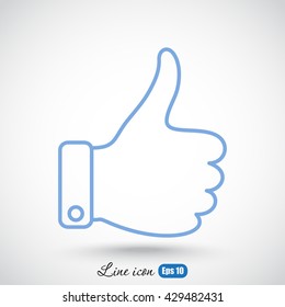 Line icon- thumb up