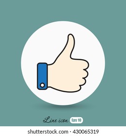 Line icon- thumb up