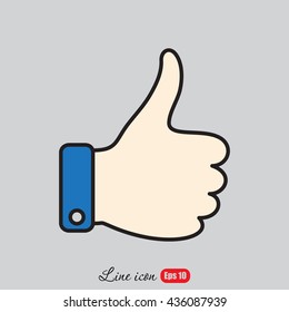 Line icon- thumb up