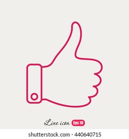 Line icon- thumb up